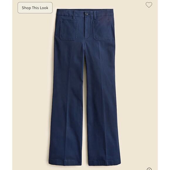 J. Crew Charley kickout cropped pant in chino Navy NWT size 24 - Picture 8 of 12